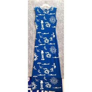 One and Only Collective Dress Medium Blue Tropical Beach Resort